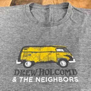Drew Holcomb and The Neighbors YELLOW Bus Gray T-shirt VW Mens